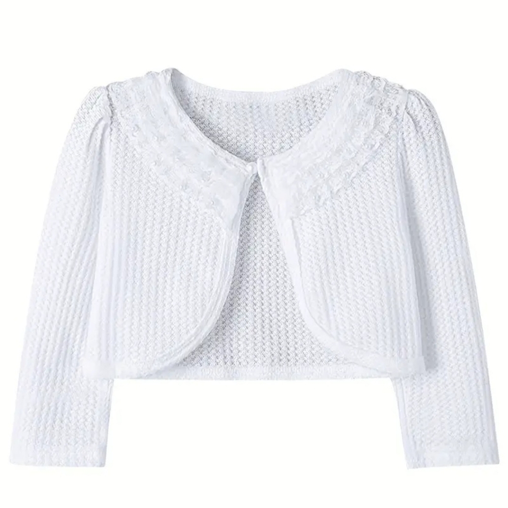 NWT Girls Elegant White Cropped Cardigan.